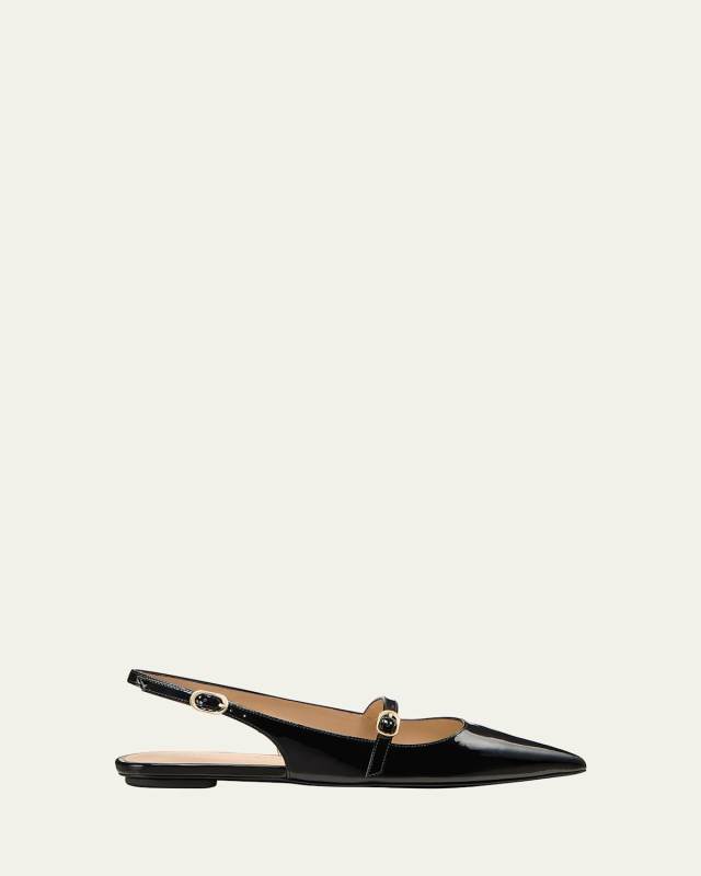 Emilia Patent Mary Jane Slingback Ballerina Flats